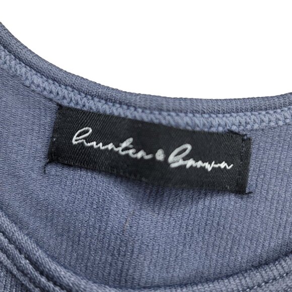 Hunter & Brown blue Seamless Ribbed Workout Set bra shorts size Small medium - Picture 6 of 6